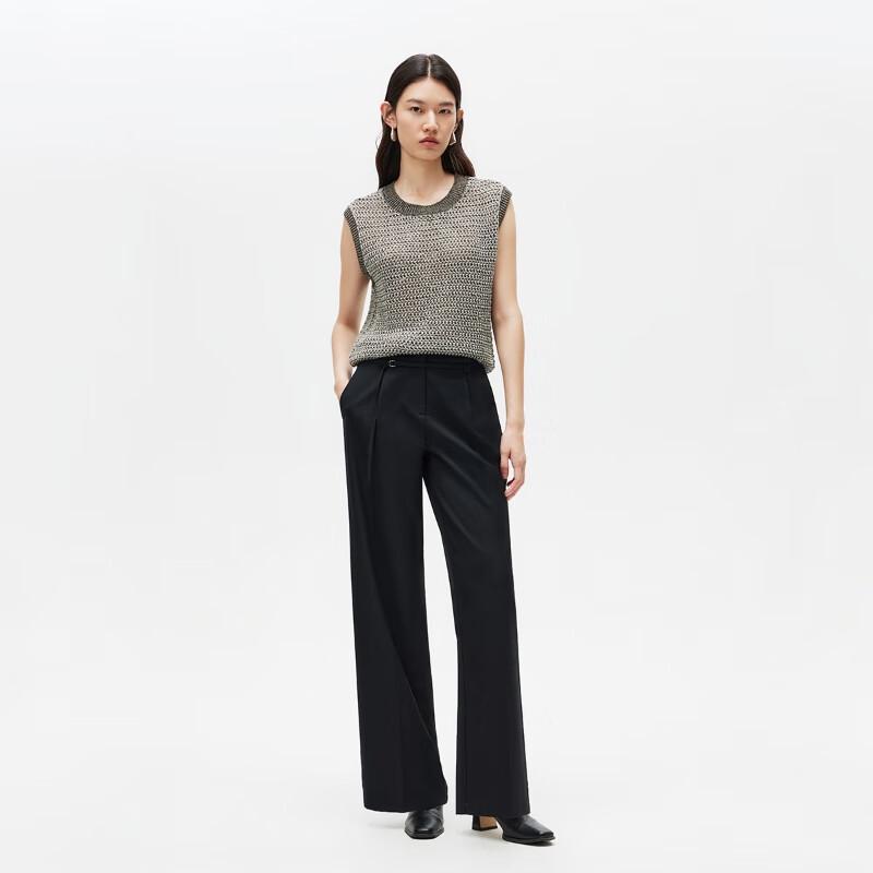 

VEROMODA Women s Sleeveless Round Neck Short Hollow-Out Knit Top XL