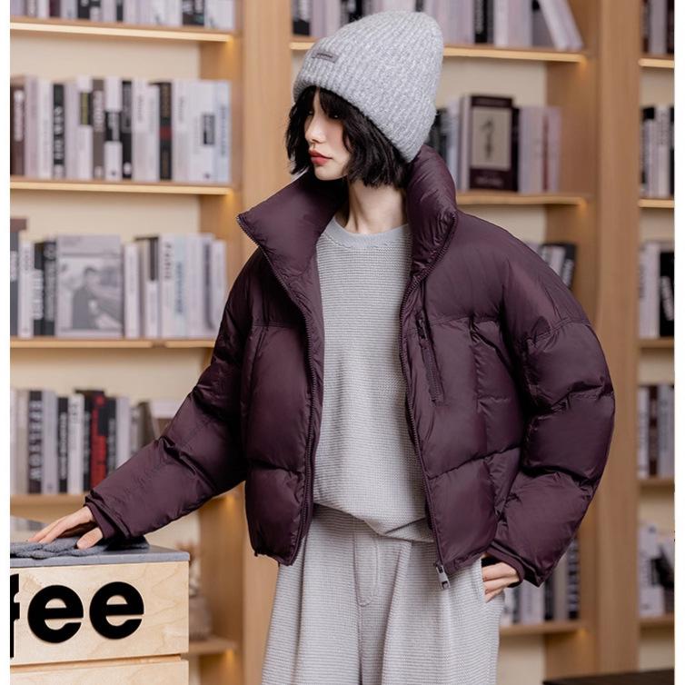 Down jacket women's new winter thickened short stand-up collar loose versatile bread jacket