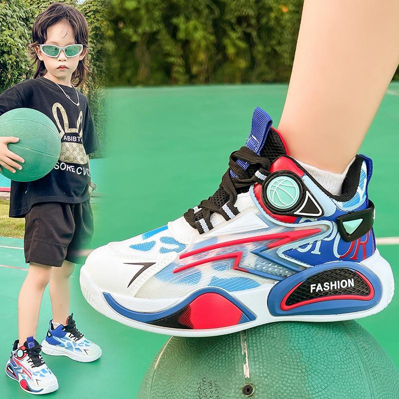 Jungen Basketballschuhe Kinder atmungsaktive Sportschuhe 2025 Frühling und Herbst neue mittelalte und ältere Kinder Mesh Laufschuhe Jungen Sneaker