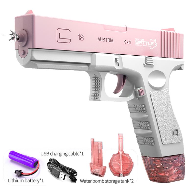 

Игра с водой, электрический автоматический водяной пистолет непрерывного запуска, игрушечные пистолеты высокого давления, весна-лето, для взрослых мальчиков и девочек розовый