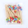 100Pcs Disposable Dessert Picks Heart Pattern Bamboo Barbeque Snacks Buffet Picks Indoor