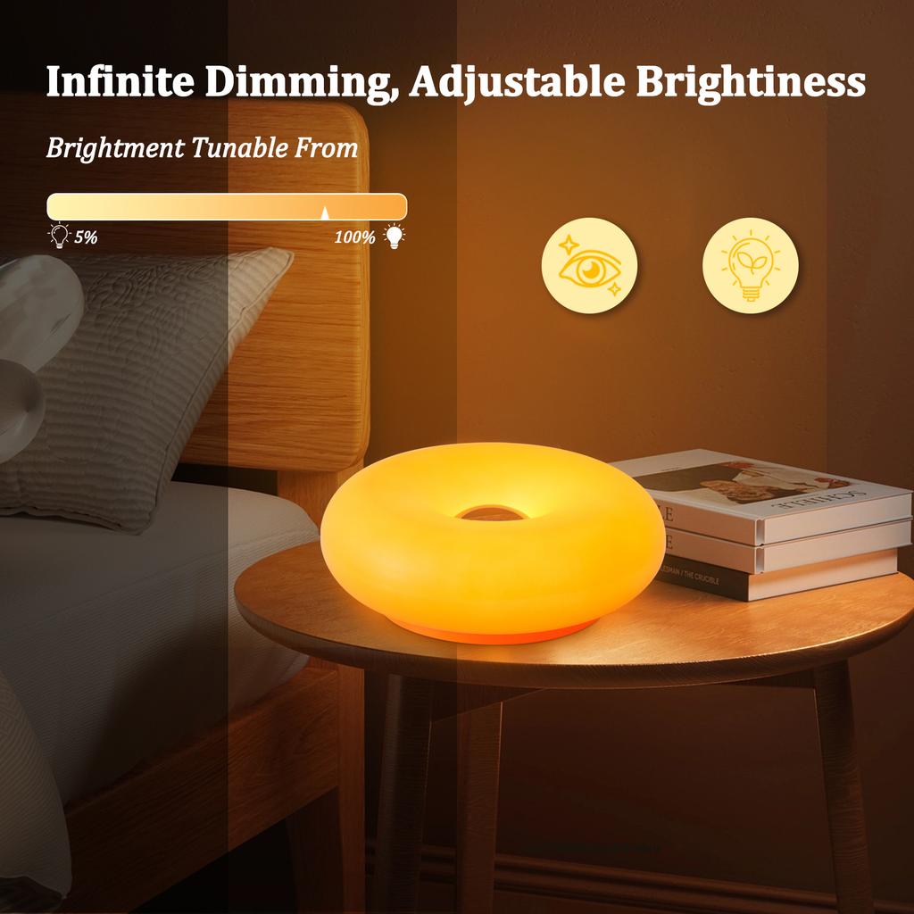 Doughnut Table Lamp USB Plug Bedroom Bedside Ambient Light Bauhaus Living Room Dining Room Decorative Light
