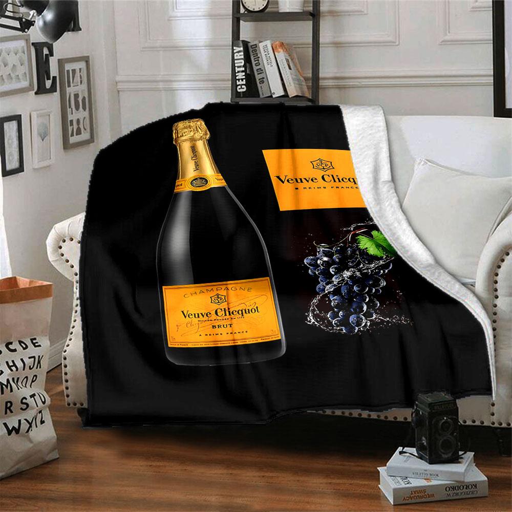 Veuve Clicquot Themed Blanket, Warm Coziness Couch Sofa Bed Blanket Home Decor