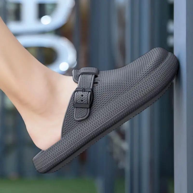 Fashion Beach Slides Half Soft Rubber Sabot Mules Male Slipper Casual Elegant Cheap Shoes Liquidation Original Low Price Y2k Men's Shoe