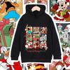 Christmas Disney World Mickey Print Kids Hooded Sweatshirt Fleece Lined Warm Winter Clothes for Boys Girls Children Outerwear