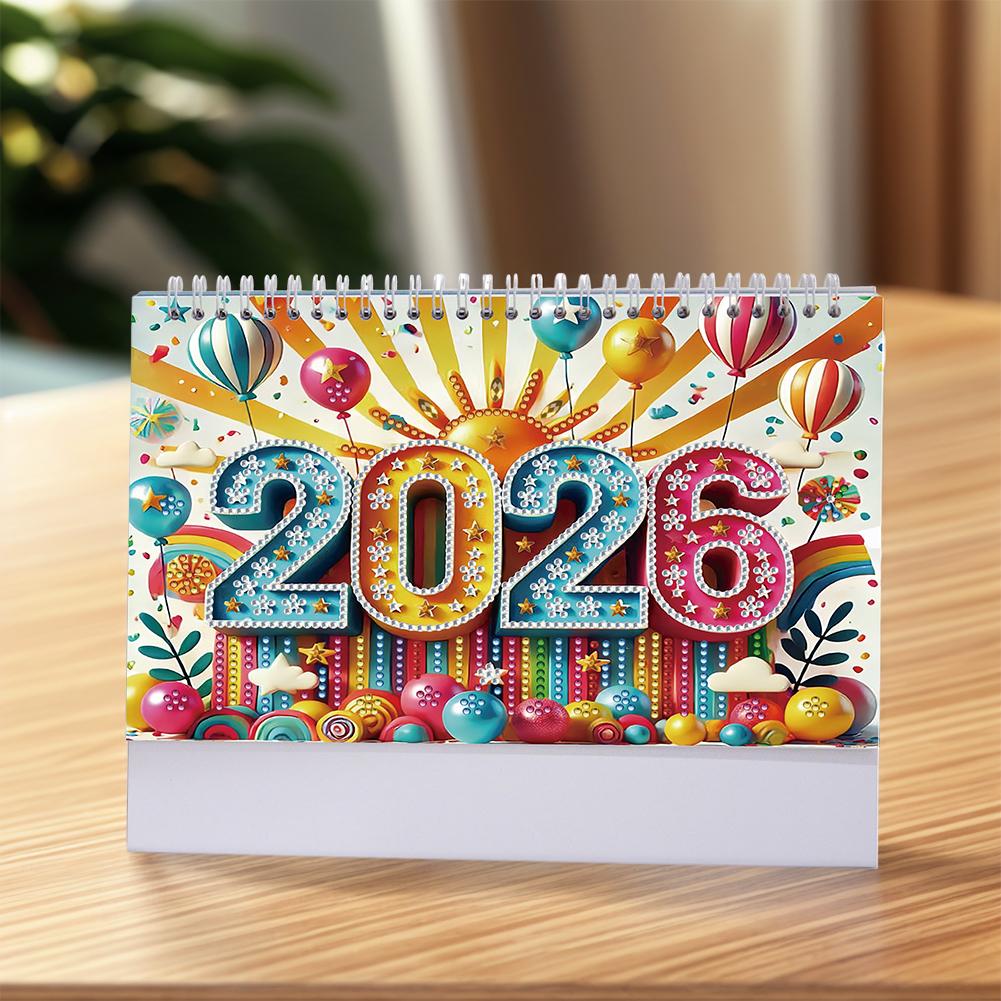 Diamond Painting Monthly Calendar Kit DIY Calendar Desktop Ornament Monthly Flip Tabletop Calendar for Adults Beginners