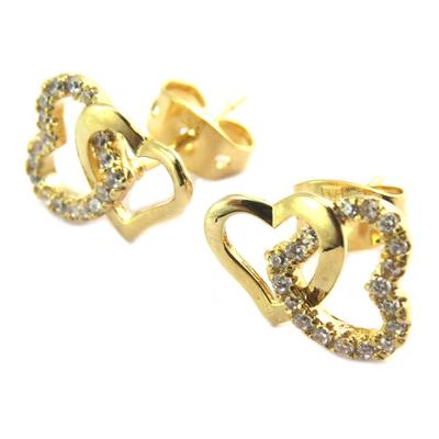 [P2342] - White Gold 'Love' Gold Plated Earrings