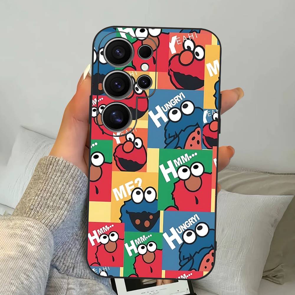 Cartoon S-Sesame S-Street Phone Case For Samsung S 24 Fe 25 Ultra Plus 20 Lite 21 30 22 23 24 22 Ultra 5G Fundas