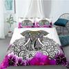3D Printed Elephant Bedding Set for Boys Adults Teens Ganesha Duvet Cover Set Queen Size Polyester Bohemian Style Luxury