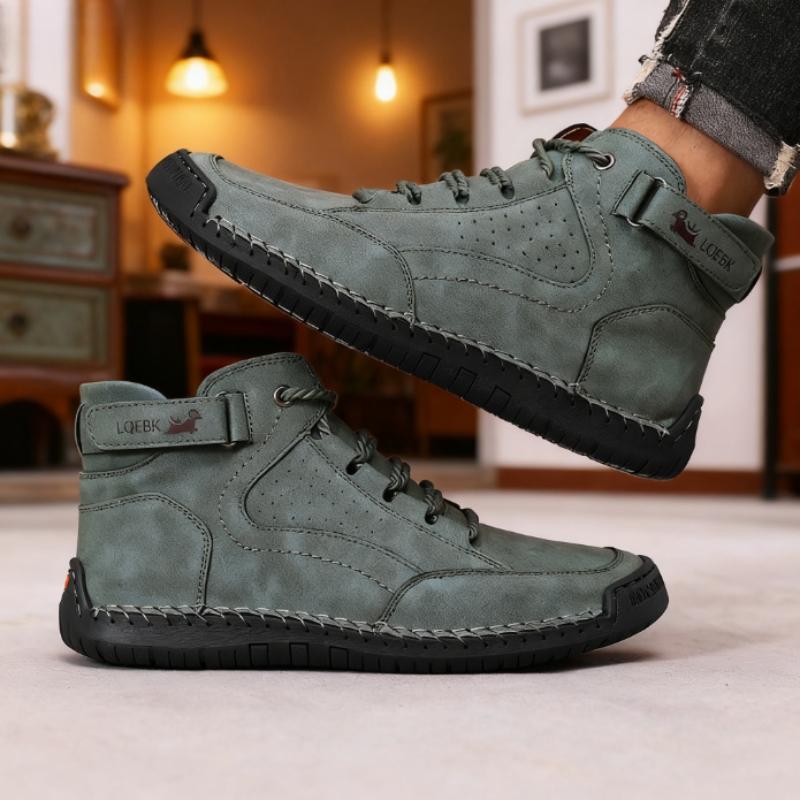 

Новые Осенние Мужские Ботинки из Натуральной Кожи Ручной Работы, Дизайнерские Кроссовки, Дышащие Повседневные Мягкие Туфли, Мужские Ботильоны, Уличные Ботинки-Лодки 40