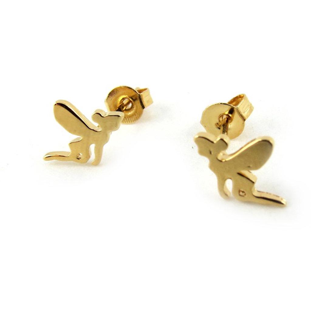 Les Trésors De Lily [N1330] - Gold Plated 'Tinker Bell' Earrings - 10x7 Mm