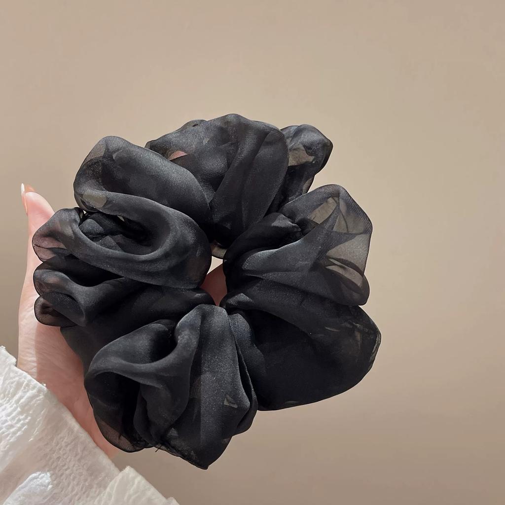 Summer Oversized Mesh Hair Tie Sweet Wind Chiffon Big Head  New Balls Hair Ring For Girls Hair Accessories