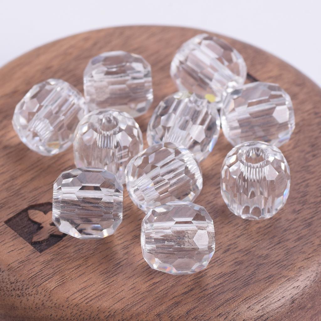 10pcs Round 8mm 10mm 12mm 14mm Crystal Glass Faceted Loose Beads For Jewelry Making DIY Crafts Findings