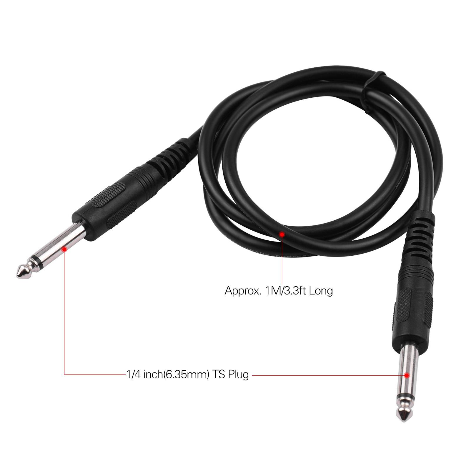 

Guitar Cable Black Cable for Electric Guitar Bass Keyboard 1Celsius4 Inch to 1Celsius4 Inch TS Straight Plugs, 1MCelsius3.3ft