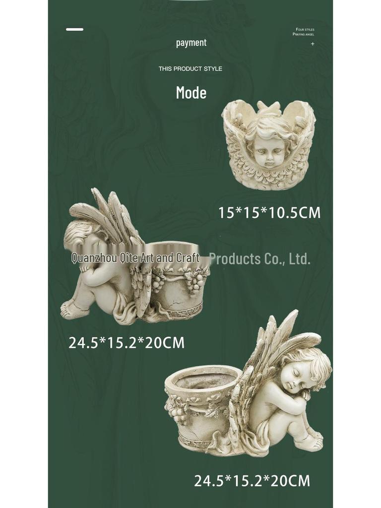 European Creative Angel Flower Pot for Succulents - Outdoor Garden Resin Sculpture Ornament