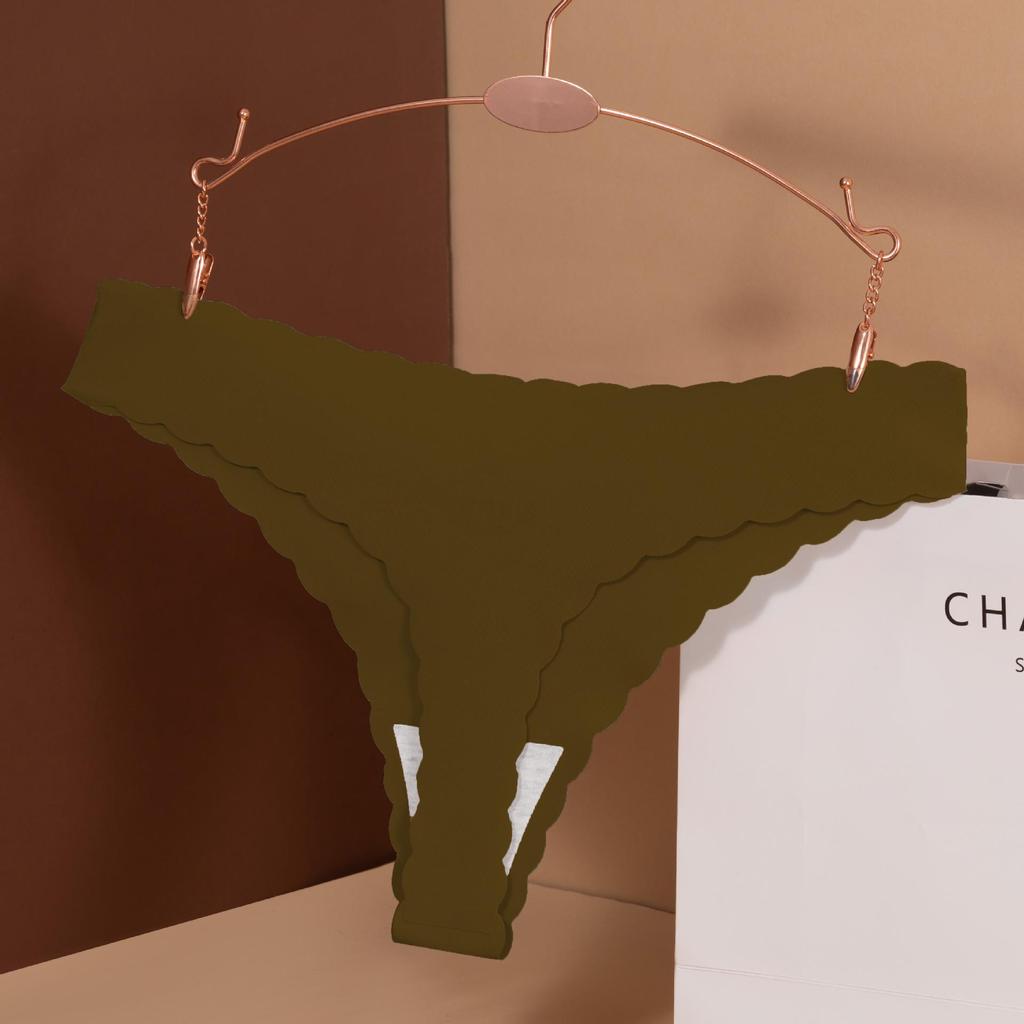 Women's Ice Silk Low-Waist Seamless Panties with Pure Cotton Crotch - Sexy European & American Plus Size Triangle Design