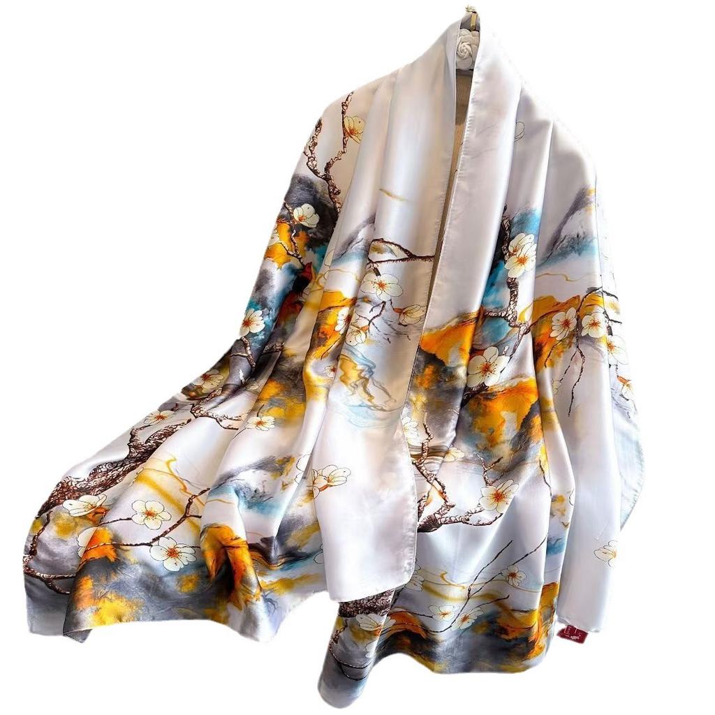 Women's New Style with Shirts In Autumn and Winter  Fashionable and Versatile Silk  Light Luxury Gift for Mother Scarf