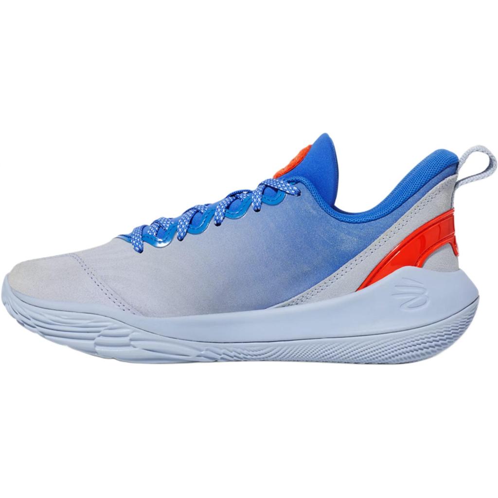 New Under Armour Curry 12 Anti Slip Wear Resistant Low Top Children's Basketball Shoes Blue/Yellow Teenagers 6006147-453