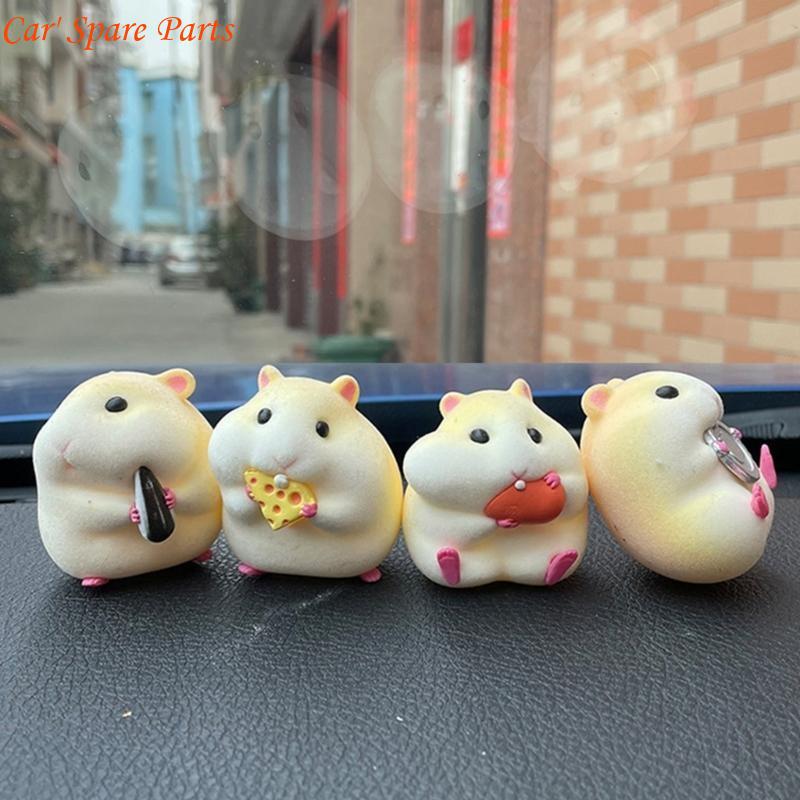 Y4UA Plush Hamster Car Company Hamster Car Ornament Attractive for Fun Loving Drives