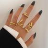 10-Piece Star and Moon, Heart, and Leaf Knuckle Ring Set - Creative Retro Women's Rings