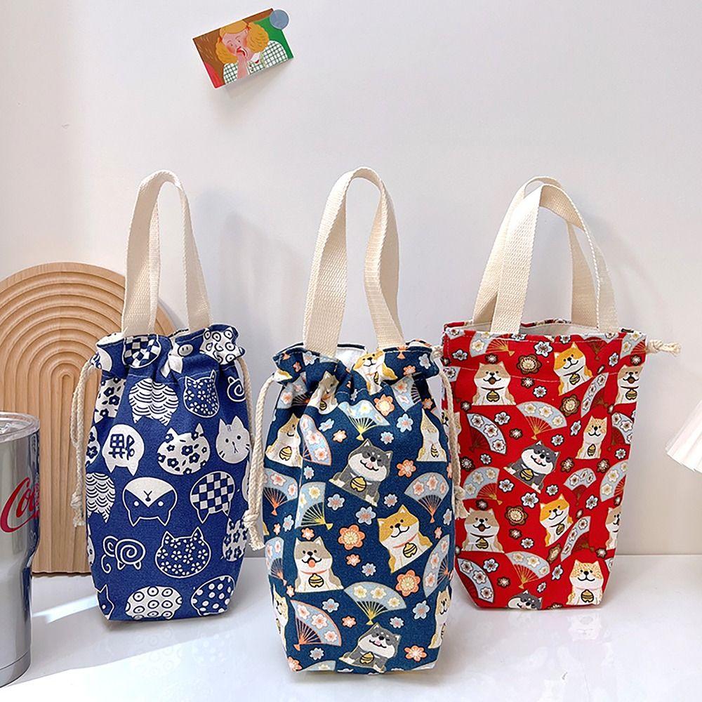 

Drawstring Water Cup Bags with Strap Vacuum Cup Bag Portable Bottle Sleeve Student