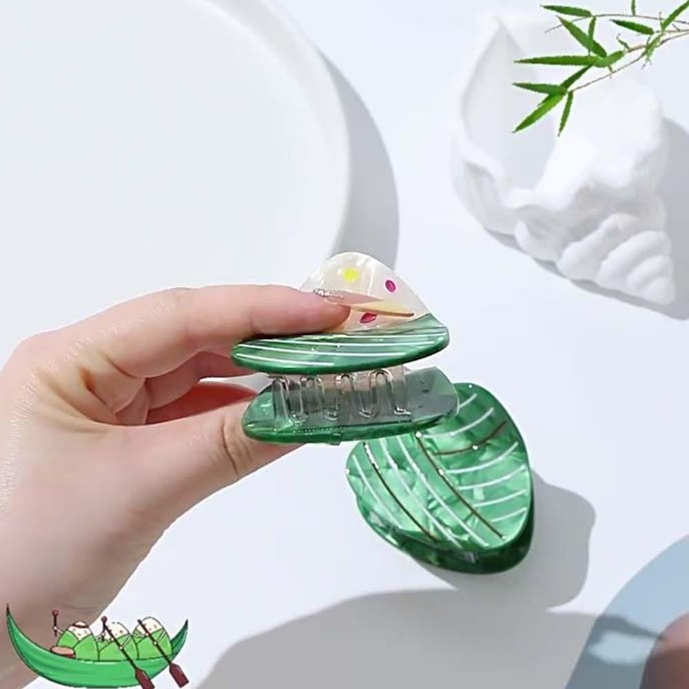 High-Quality Zongzi Shark Clip Waterproof Rice Dumpling Hairgrips Acetic Acid Hair Claw for Girls