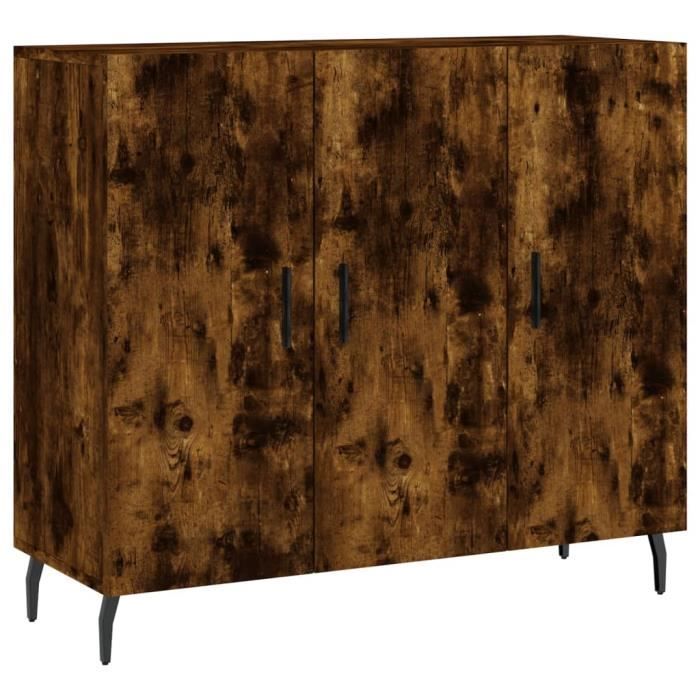 VidaXL Buffet chêne fumé 90x34x80 cm bois d'ingénierie 828129