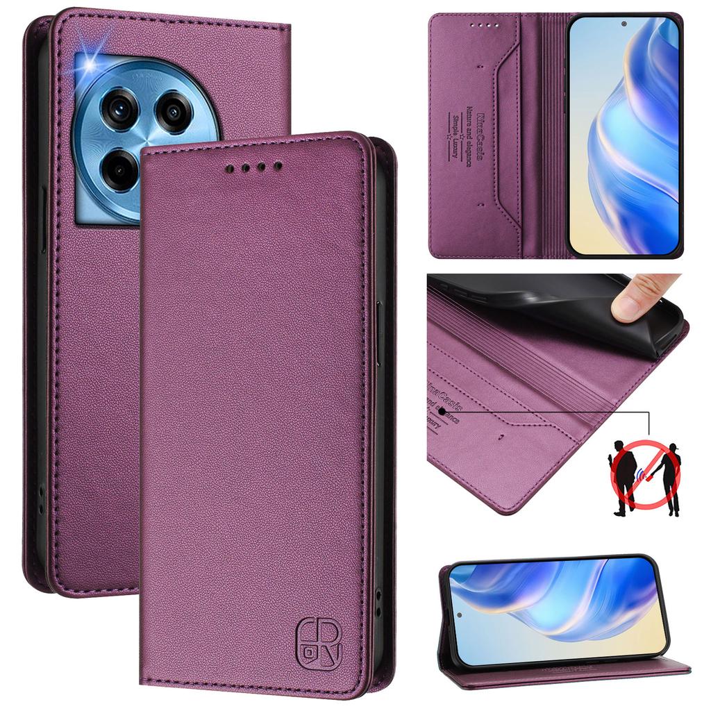 For OnePlus 12 5G Leather Case RINACASIS RC01 Phone Cover with RFID Blocking Wallet Stand