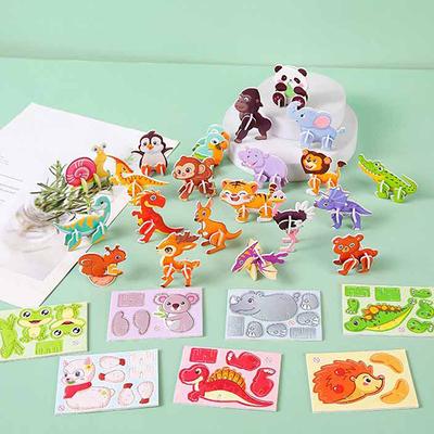 30 pezzi mini animali dei cartoni animati fai da te puzzle di carta giocattoli per bambini festa di compleanno favori asilo premi riempitivo pinata