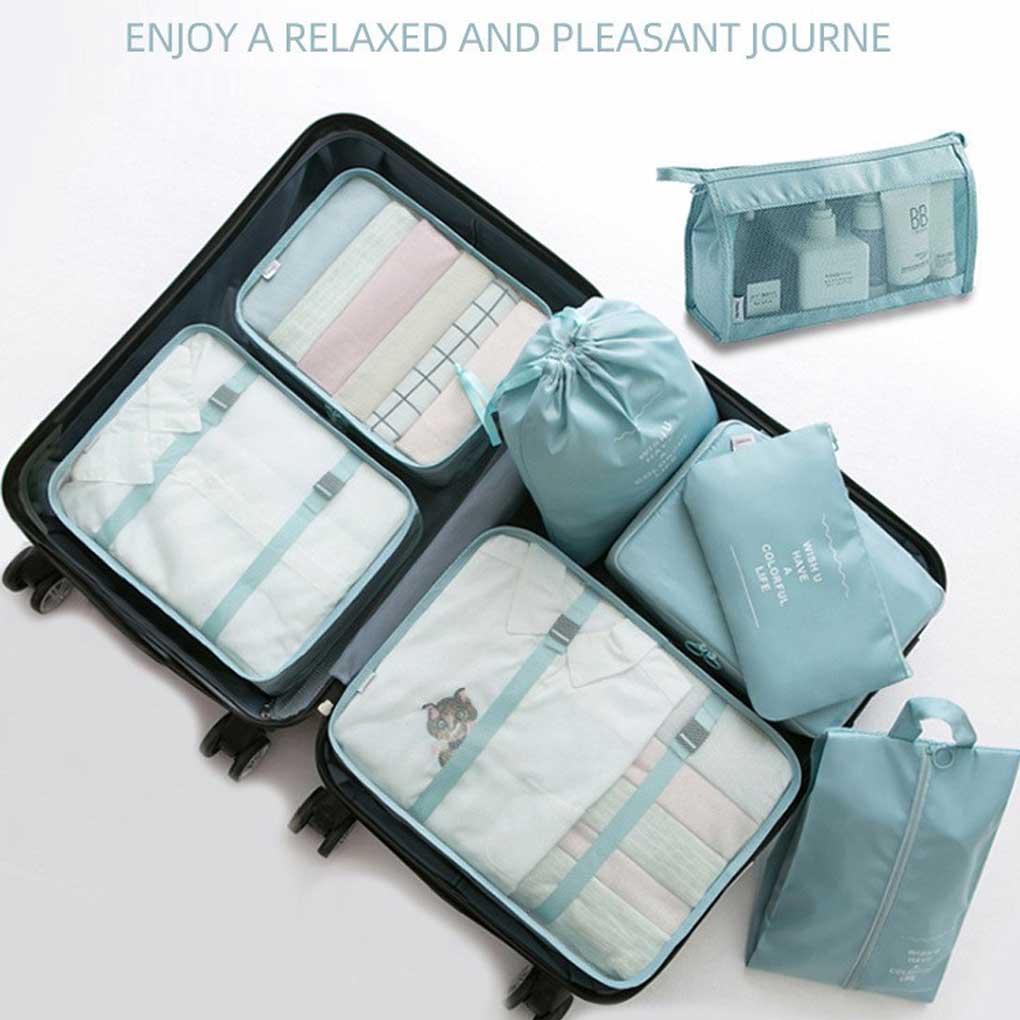 8 Pieces/Set Large Capacity Storage Bag Packing Clothes Underwears Shoes Organizer Travel Folding Dust-proof Pouch Suitcase