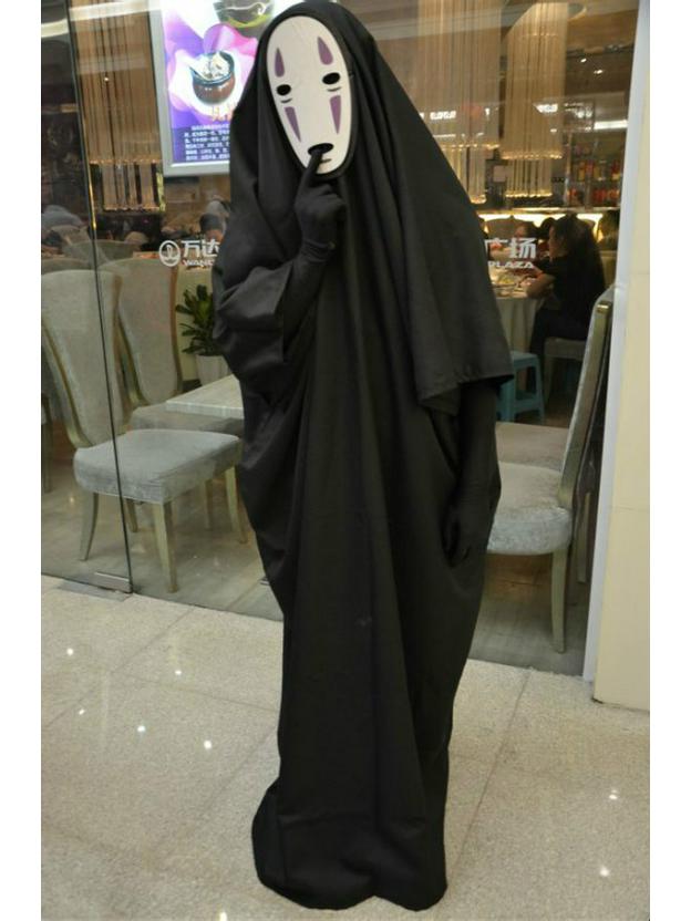 Set Costume Cosplay Senza Faccia di La Città Incantata con Maschera & Guanti