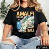 Amalfiküste T-Shirt Italien Küstenabenteuer T-Shirt Italienischer Badeort Kleidung Unisex Alltag Mode Lässig Baumwolle T-Shirts