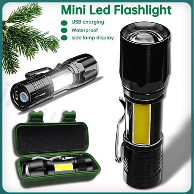 Prenosná mini LED baterka Nabíjateľná LED baterka so zoomom XP-G Q5 Flash Light Baterka Svietidlo 3 režimy osvetlenia Kempingové svetlo