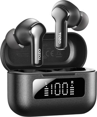 TOZO NC3 Hybrid Active Noise Bluetooth Wireless Active Noise Cancellation Warm Sound Custom App Ambient Sound IPX8 Up To 68 Hours Fast Black