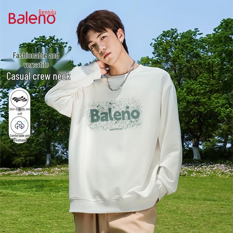 Baleno Men's Heavyweight Round Neck Logo Print Sweatshirt