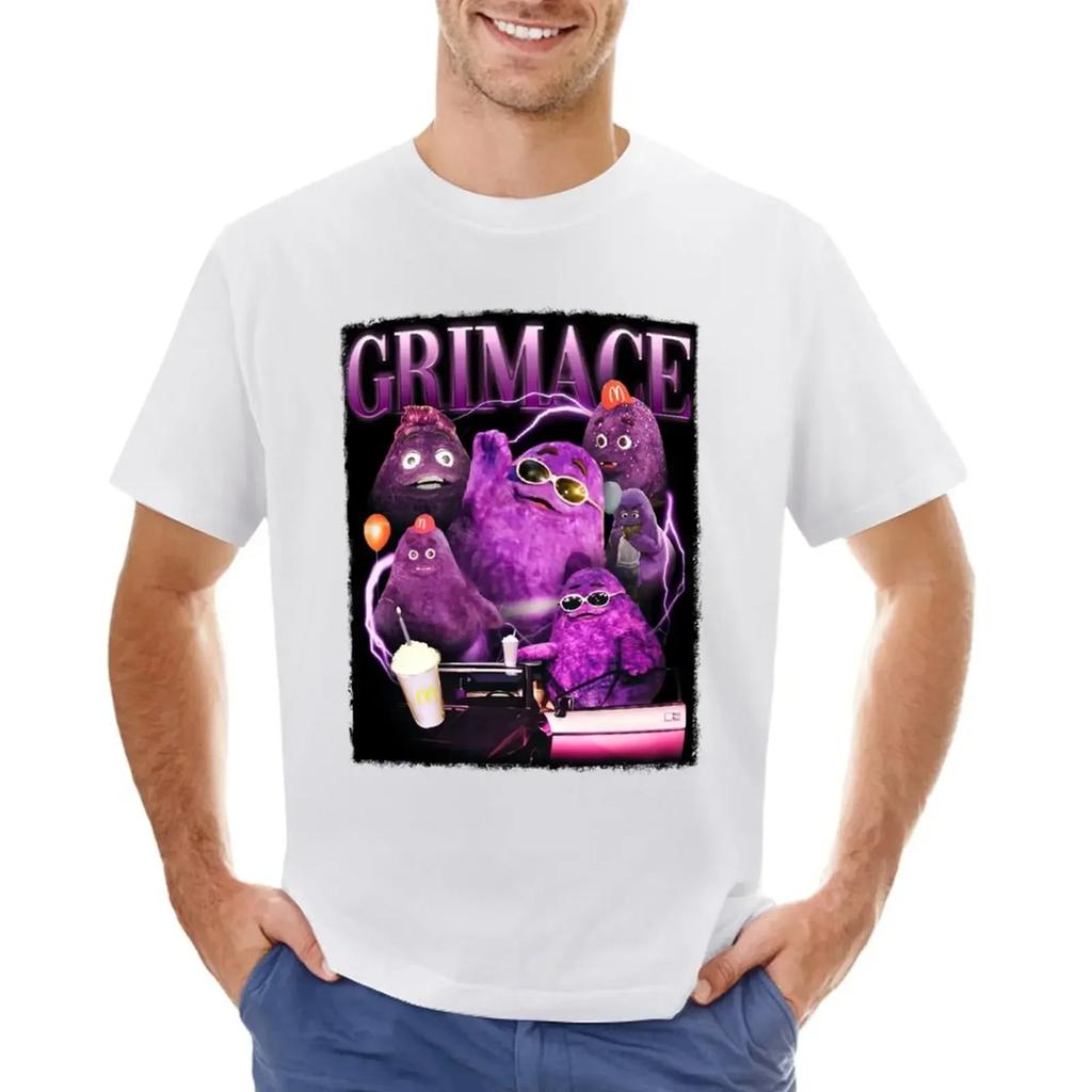 Grimace in 90s, Y2k Style Tribute T-shirt heavyweights sweat T-shirts for cotton