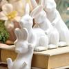Easter White Bunny Figurine Resin Hugging Rabbit Statue Spring Easter Holiday Party Animal Desktop Decoration Ornament