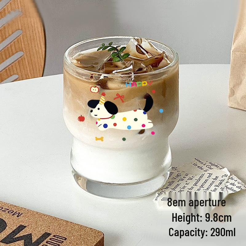 Stylish High-Capacity Glass Cup for Women - Cute Summer Design for Water, Coffee, or Milk