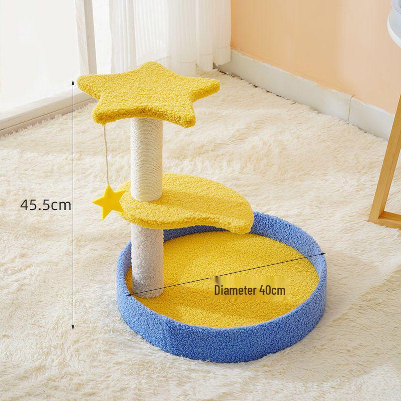 Space-Saving Cat Tree with Bed & Scratching Post for Small Apartments