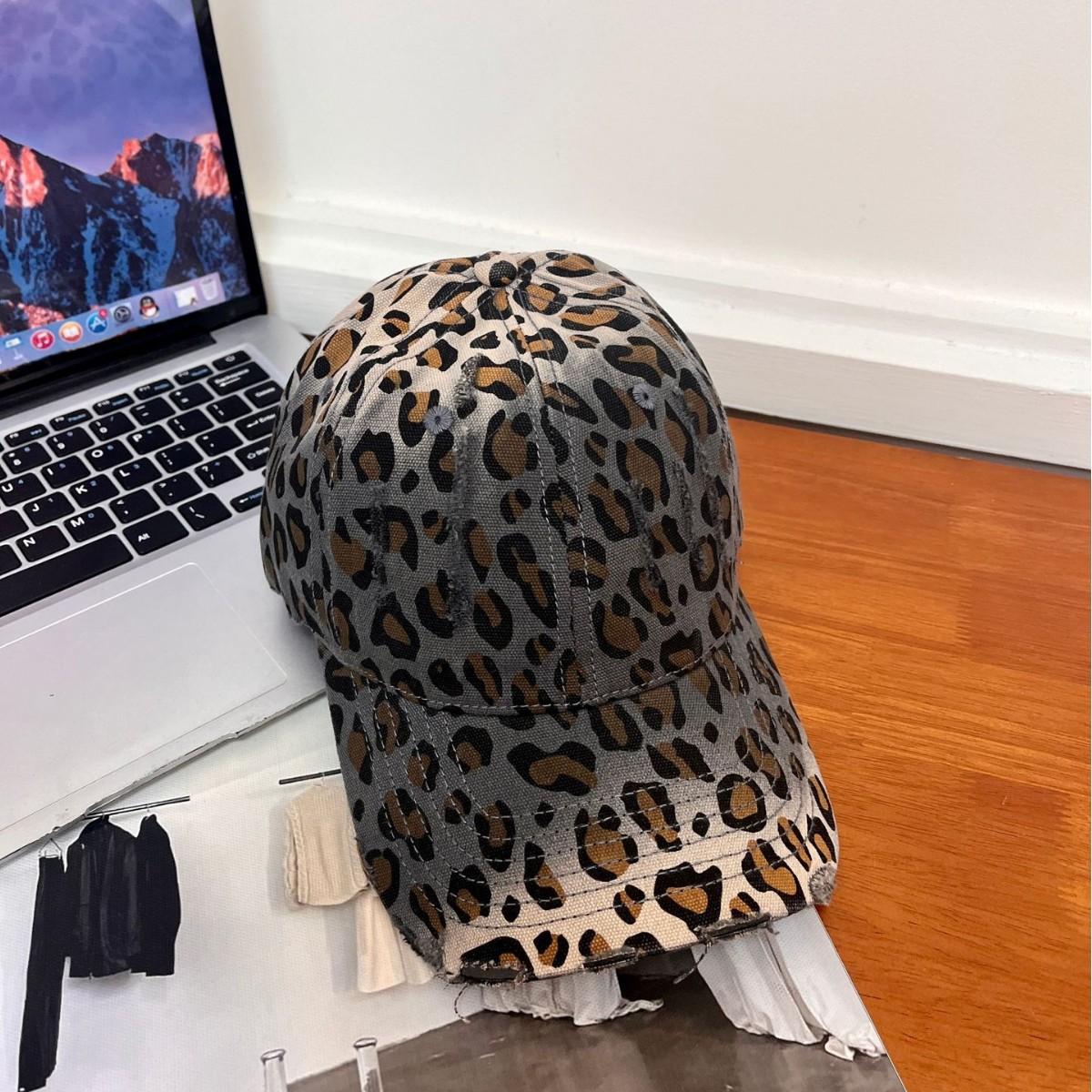 

Американська ретро леопардовий принт стара бейсболка дитяча весна і літо шліфування м який верх y2k шоу обличчя маленька кепка spice girl M（56-58cm）