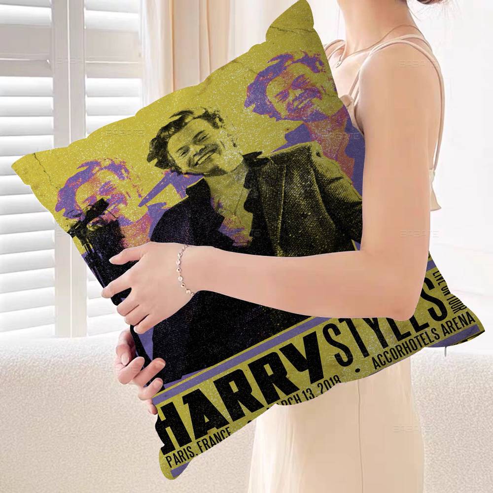 Singer H-Harry Styles Cushion Cover Car Throw Pillow Case For Sofa Car Christmas Gift 40x40cm 45x45cm