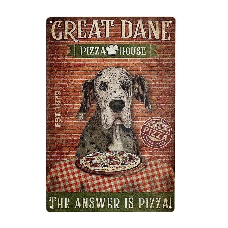 Funny Great Dane Metal Vintage Tin Sign Poster Cafe Bar Living Room Coffee Bar Club Kithchen Bathroom Kitchen Home Decor Gift