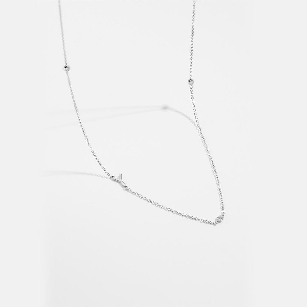 S925 Sterling Silver Initial Necklace for Women - Elegant Polished Clavicle Chain, Fashionable Jewelry, In Stock