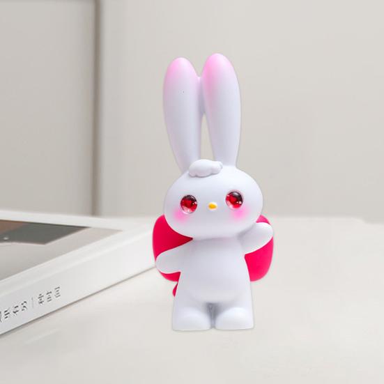 Fashion Eye-catching Decorative Non-fading Adorable Bunny Rabbit Sculpture Ornament Office Supply Statue