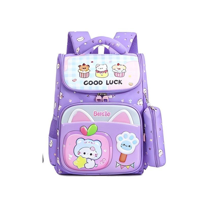 Kids School Backpack 15 Inch 3D Hard Shell Cartoon Design Elementary Students Lightweight Oxford Fabric With Breathable Padded