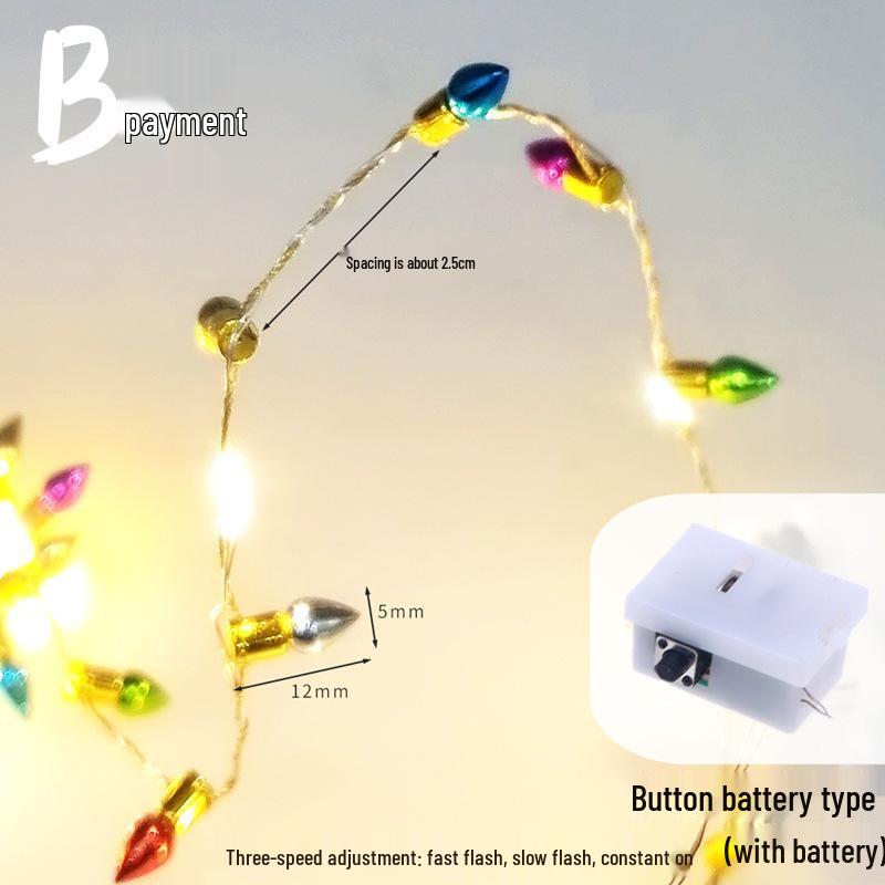 Christmas Beaded LED Bullet String Lights - Electroplated Bulbs, Tree Decoration Neon Lights