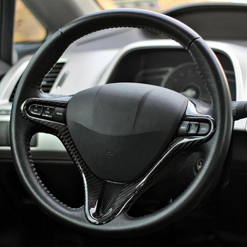 78540-SVA-TXW Steering Wheel Decorative Trim Carbon Fiber Style Cover For Honda Civic 8th FD2 2006 2007 2008 2009 2010 2011