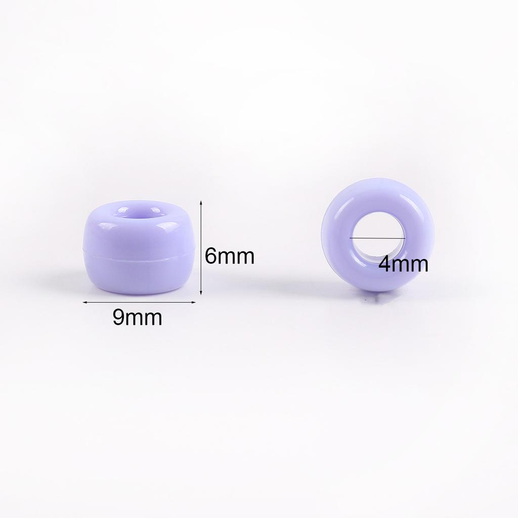 Acrylic Pony Beads Large Hole Beads Dreadlocks Solid Color Bucket Beads Diy Mobile Phone Chain Necklace Loose Beads Jewelry Accessories
