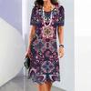 3D Digital Printing Dresses Women's Summer Short-sleeved O-neck Casual Loose Dress