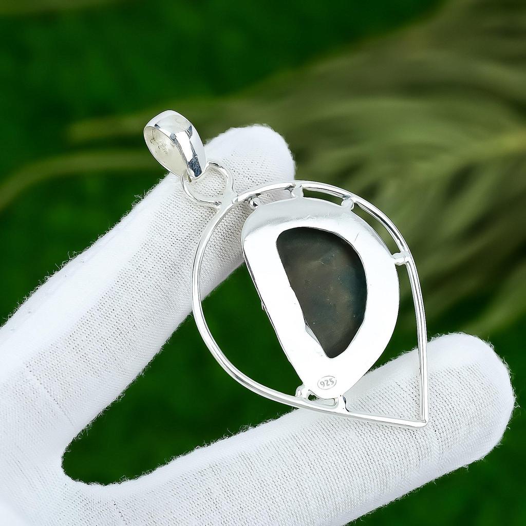 Throat Chakra Tibetan Turquoise Gemstone Sterling Silver Bezel Sister Pendant